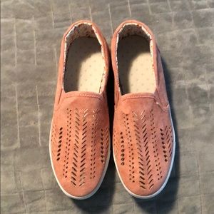 Brand new blush slip ons